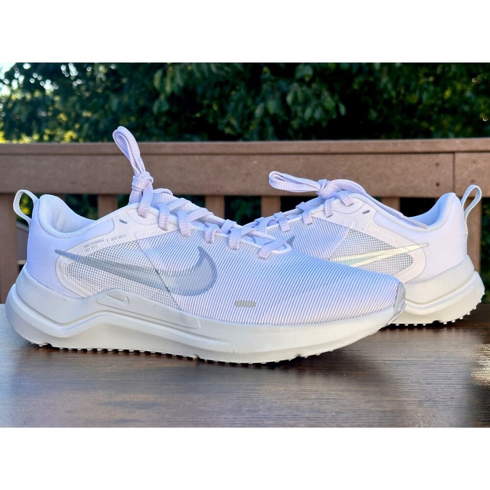 Nike Downshifter 12 White Metallic Silver Women’s Running Shoes 9.5 DD9294-100